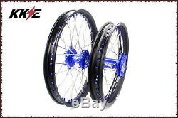 KKE 21/18 Spoked Enduro Wheels Set For SUZUKI DRZ400S DRZ400SM DRZ400E Blue Nip