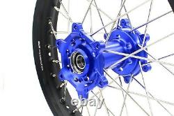 KKE 21/18 Spoked Wheels Rim Set Fit Suzuki DRZ400E DRZ400S/SM 2000-2021 Blue Hub
