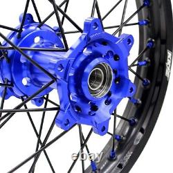 KKE 21/18 Wheels For Suzuki DRZ400SM 2005-2022 Dirt Bike Rims Set Black Spokes