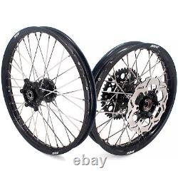 KKE 21/18'' Wheels Rims Set Fit Suzuki DRZ400SM 2005-2024 CNC Black Hubs Discs