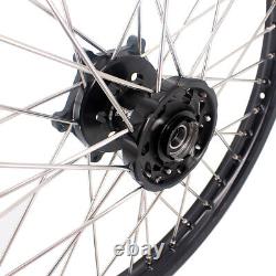 KKE 21/18'' Wheels Rims Set Fit Suzuki DRZ400SM 2005-2024 CNC Black Hubs Discs