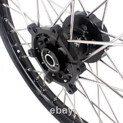 KKE 21/18'' Wheels Rims Set Fit Suzuki DRZ400SM 2005-2024 CNC Black Hubs Discs