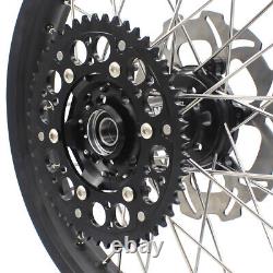 KKE 21/18'' Wheels Rims Set Fit Suzuki DRZ400SM 2005-2024 CNC Black Hubs Discs