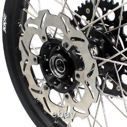 KKE 21/18'' Wheels Rims Set Fit Suzuki DRZ400SM 2005-2024 CNC Black Hubs Discs