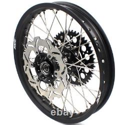 KKE 21/18'' Wheels Rims Set Fit Suzuki DRZ400SM 2005-2024 CNC Black Hubs Discs