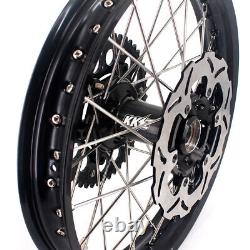 KKE 21/18'' Wheels Rims Set Fit Suzuki DRZ400SM 2005-2024 CNC Black Hubs Discs