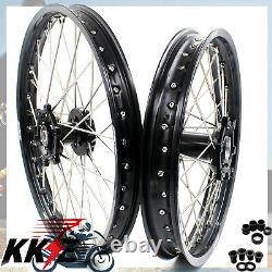 KKE 21/18 Wheels Rims Set For Suzuki DRZ400SM 2005-2020 DRZ400E 2000-2007 Black