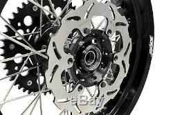 KKE 3.5/4.2517 FIT SUZUKI DRZ400SM Supermoto Motard Wheels Rims Set Black Disc