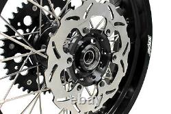 KKE 3.5/4.2517 For SUZUKI DRZ400SM Supermoto Motard Wheels Rims Set Black Disc