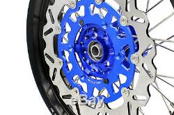 KKE 3.5/4.2517'' Supermoto Wheels Rims Set Fit SUZUKI DRZ400SM 2005-2019 Blue