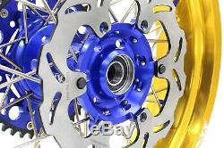 KKE 3.5/4.2517 Supermoto Wheels Rims Set Fit SUZUKI DRZ400SM 2005-2019 Gold Rim