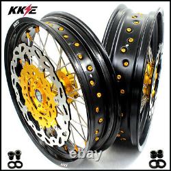 KKE 3.5/4.25 Fit For SUZUKI DRZ400SM 2005-2020 Supermoto Wheel Rim Set Discs Kit