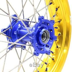 KKE 3.5/4.25 Rim Supermoto Wheels Set Fit SUZUKI DRZ400S 2000-2019 DRZ400SM Gold