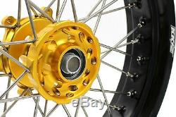 KKE 3.5/4.25 Supermoto Wheels Rim Set For SUZUKI DRZ400SM DRZ400S DRZ400 DRZ400E