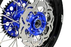 KKE 3.5/4.25 Supermoto Wheels Rims Set Fit SUZUKI DRZ400SM 05-19 Blue 310mm Disc