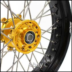KKE 3.5-4.25'' Supermoto Wheels Rims Set Fit SUZUKI DRZ400 400E 400S 400SM 2022