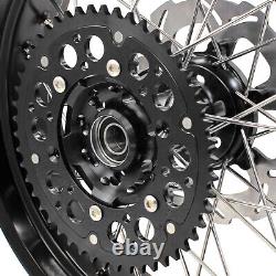 KKE 3.5/4.25 Supermoto Wheels Rims Set For Suzuki DRZ400SM 2005-2022 Black Disc
