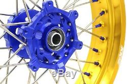 KKE 3.5/4.25 Supermoto Wheels Set Fit SUZUKI DRZ400 DRZ400S/E DRZ400SM Gold Rims