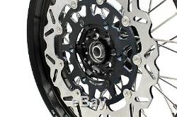 KKE 3.5/5.017 Fit SUZUKI DRZ400SM Supermoto Motard Wheels Rims Set Black Disc
