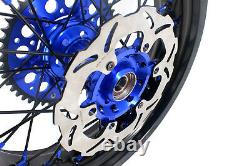 KKE 3.5/5.0 Supermoto Wheels Rims Set Fit Suzuki DRZ400SM 2005-2022 Black Spoke