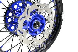 KKE DRZ400SM 2005-2019 21/18 Enduro Wheels Rims Set Fit SUZUKI 310mm Black Spoke