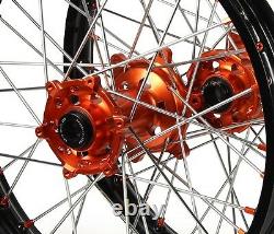 KTM 125 SX SX125 2003 2004 2005 2006 2007 Wheels Set Black Orange 19 21 Rims