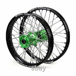 Kawasaki KX85 2011 2012 2013 2014 2015 2016 Wheels Set Green Black 14 17 Rims
