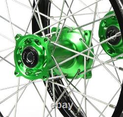 Kawasaki KX85 2011 2012 2013 2014 2015 2016 Wheels Set Green Black 14 17 Rims