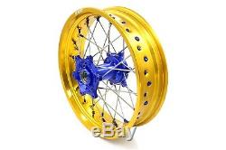 Kke 17 Inch Supermoto Wheel Set Fit Suzuki Drz400sm 2005-2018 Drz400 E Gold Rim