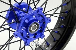 Kke 17 Inch Supermoto Wheels Set Fit Suzuki Drz400 Drz400s/e Drz400sm Blue/black
