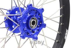 Kke 21/18 Enduro Wheels Rims Set Fit Suzuki Drz400 Drz400s Drz400e Drz400sm Blue