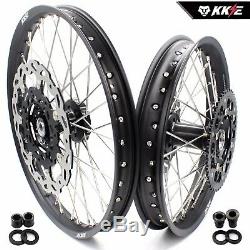 Kke 21/18 Enduro Wheels Rims Set Fit Suzuki Drz400sm 2005-2018 Black 310mm Disc