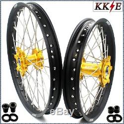 Kke 21/18 Enduro Wheels Rims Set For Suzuki Drz400 Drz400e Drz400s Drz400sm Gold