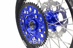 Kke 21/18 Enduro Wheels Rims Set For Suzuki Drz400sm 2005-2018 Blue Disc Cnc