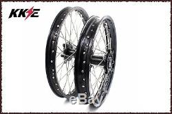 Kke 21/18 Enduro Wheels Set For Suzuki Drz400 Drz400e Drz400s Drz400sm Black Hub