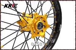 Kke 21/18 Wheels Rims Set For Suzuki Drz 400 400e 400sm Drz400s Gold/black 2018