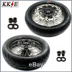 Kke 3.5/4.2517 Cst Tire Fit Suzuki Drz400sm Supermoto Wheels Rim Set Disc Black