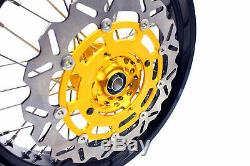 Kke 3.5/4.2517 Supermoto Motard Wheels Rims Set Fit Suzuki Drz400sm 05-19 Gold