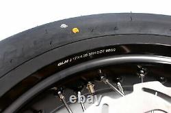 Kke 3.5/4.2517 Supermoto Wheel Rim Set Tire Fit Suzuki Drz400sm 2005- Gold Hub