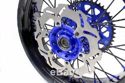 Kke 3.5/4.2517 Supermoto Wheels Set Fit Suzuki Drz400sm 2005-2018 Disc Blue/blk