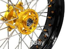 Kke 3.5/4.25 Supermoto Wheels Rim Set For Suzuki Drz 400 400s Drz400sm 400e Gold