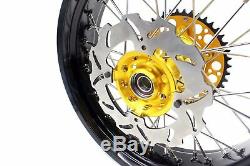 Kke 3.5/4.25 Supermoto Wheels Set For Suzuki Drz400sm 2005-2018 310mm Gold Discs