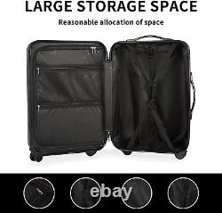 Luggage, 3 Piece Set Suitcase with Spinner Wheels, Hardshell, Lightweight, TSA L