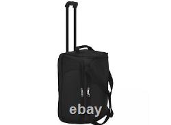 Luggage Black 3 Piece Travel Set Wheels Storage Handle Small Medium Large