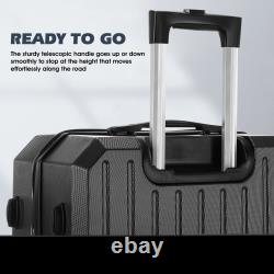 Luggage Suitcase Set 4 Piece ABS Hardshell Luggage with Embedded TSA Lock d