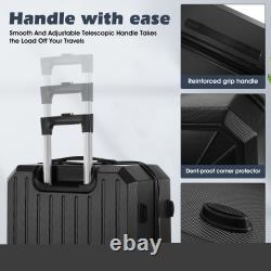 Luggage Suitcase Set 4 Piece ABS Hardshell Luggage with Embedded TSA Lock d