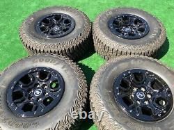 NEW Ford Bronco Beadlock Wheels Tires Badlands Sasquatch OEM Factory Black SET