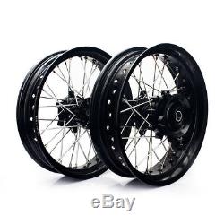 New Supermoto Wheels Set For Suzuki DR650 DR 650 L 17 Cush Drive 96/2016 black
