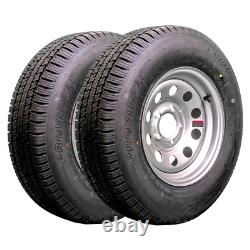 Provider 14 6ply Radial Trailer Tire&Wheel-ST 205/75R14 5x4.5 (Silver) Set of 2