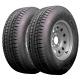 Provider 15 10 Ply Radial Trailer Tire&wheel St 225/75r15 5 Lug Silver Set Of 2